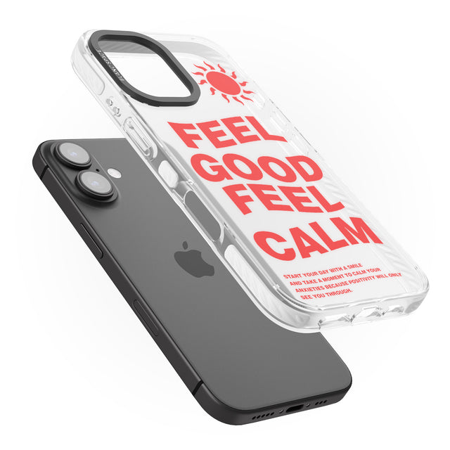 iPhone 16 Pro Max Feel Good Feel Calm (Red) Black Impact Phone Case