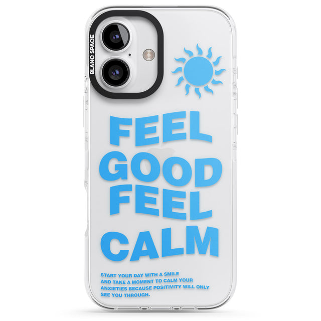 iPhone 16 Pro Max Feel Good Feel Calm (Blue) Black Impact Phone Case