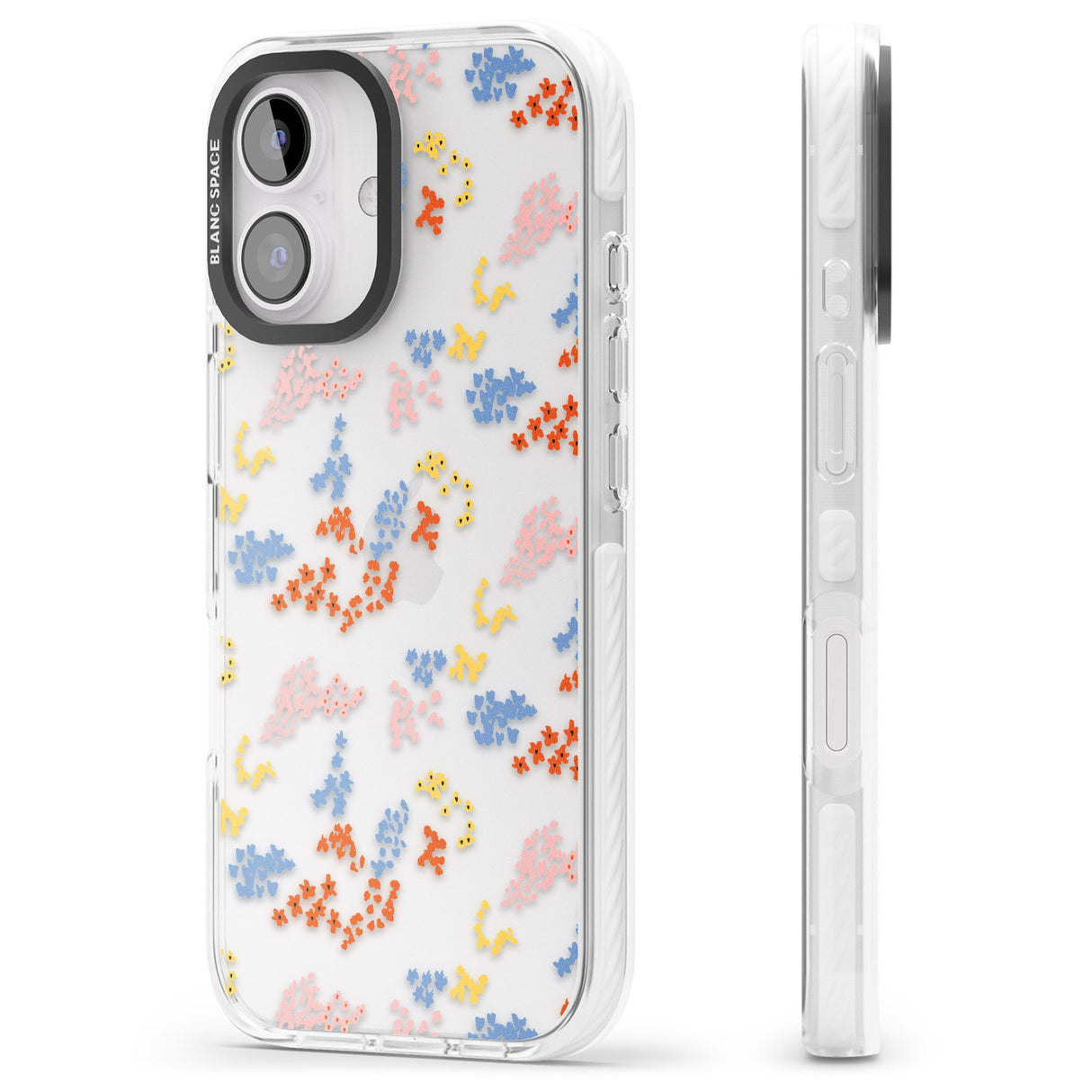 iPhone 16 Pro Max Small Flower Mix: Transparent Black Impact Phone Case