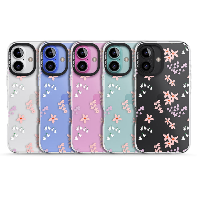 iPhone 16 Pro Max Pink & Purple Flower Mix: Clear Black Impact Phone Case