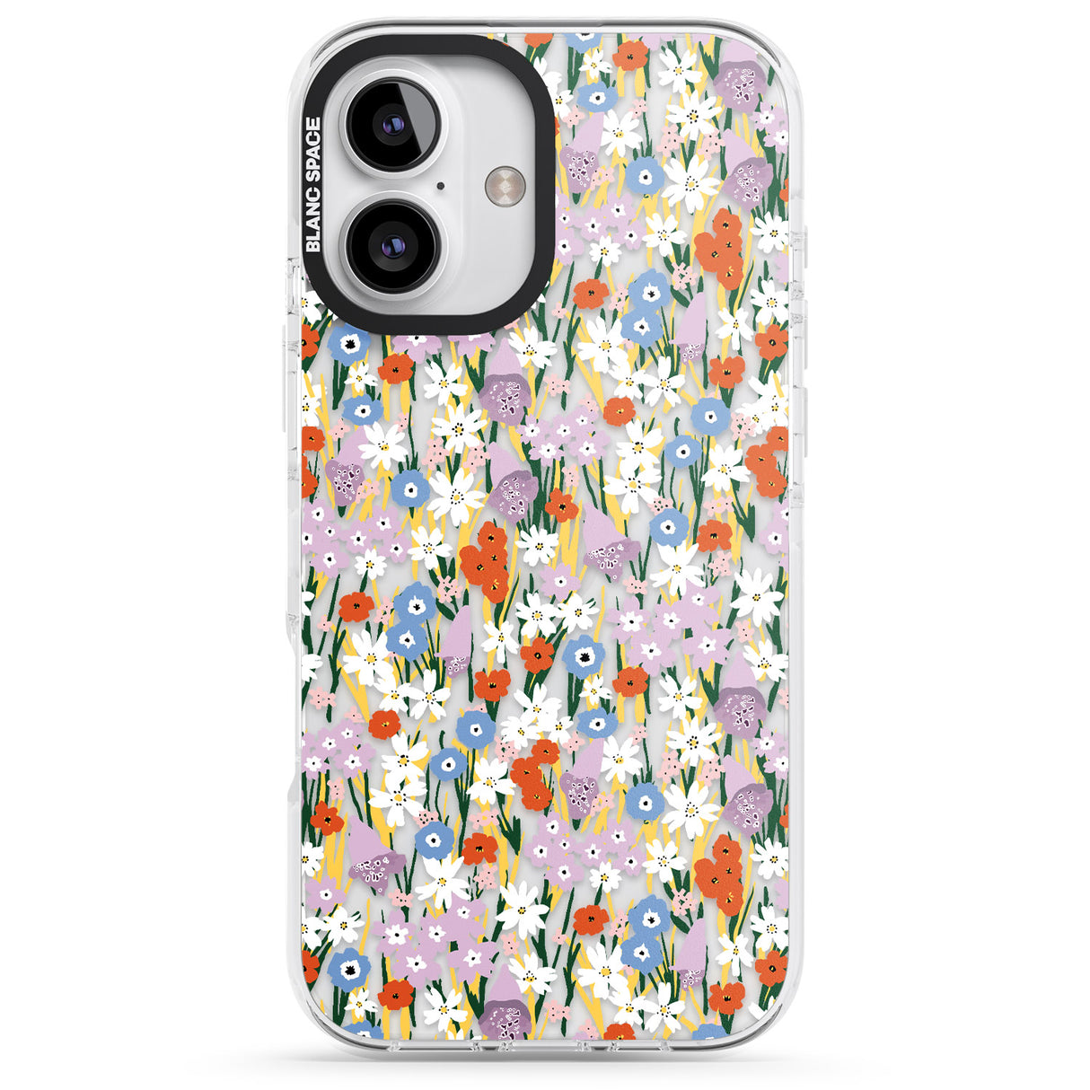 iPhone 16 Pro Max Energetic Floral Mix: Transparent Black Impact Phone Case