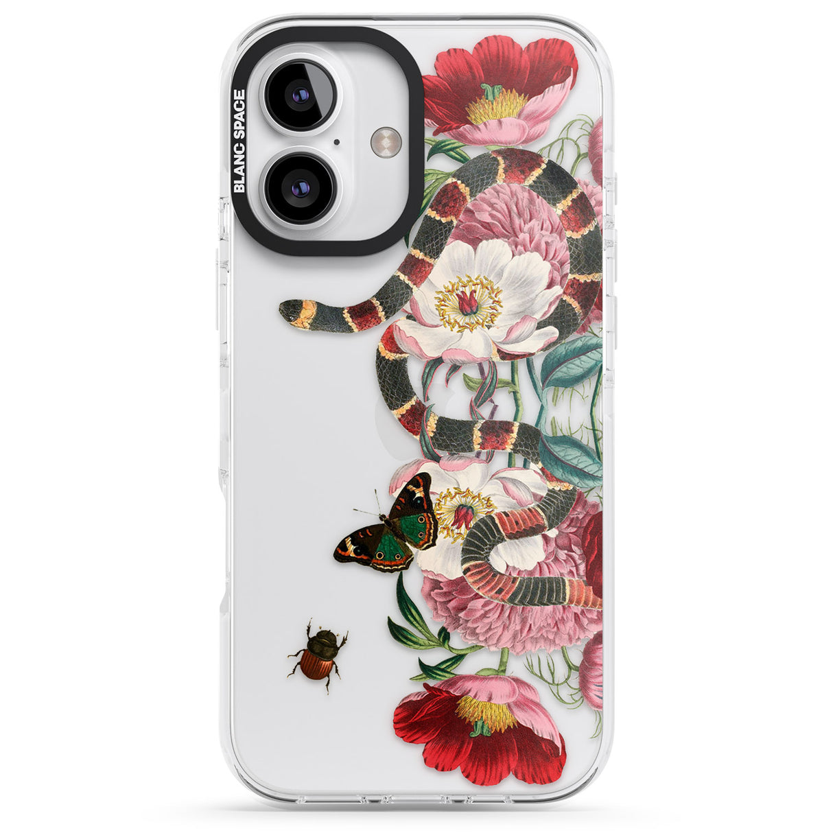 iPhone 16 Pro Max Floral Snake Black Impact Phone Case