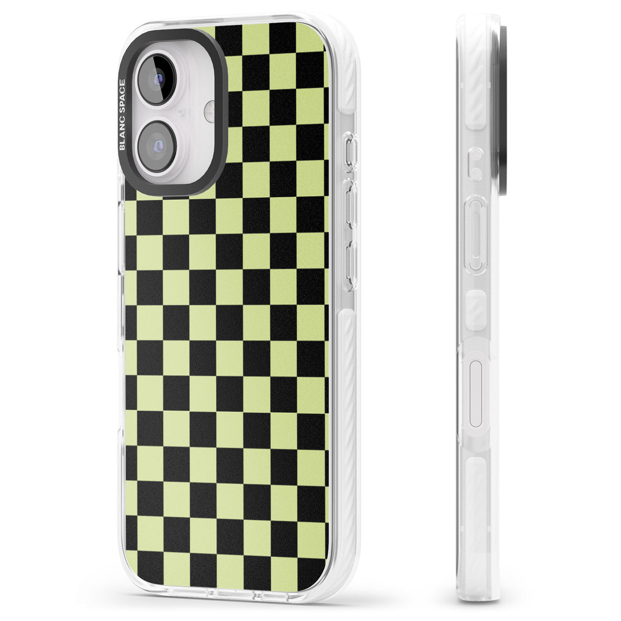 iPhone 16 Pro Max Black & Lime Check Black Impact Phone Case