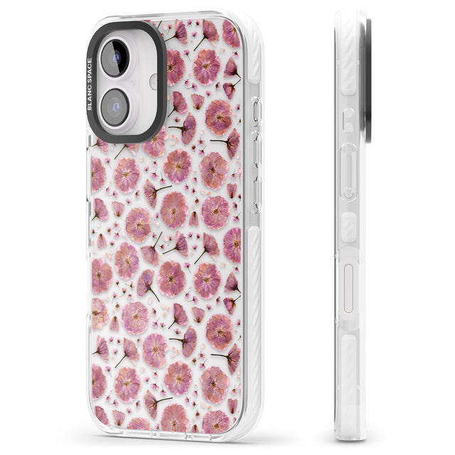 iPhone 16 Pro Max Pink Flowers & Blossoms Transparent Design Black Impact Phone Case