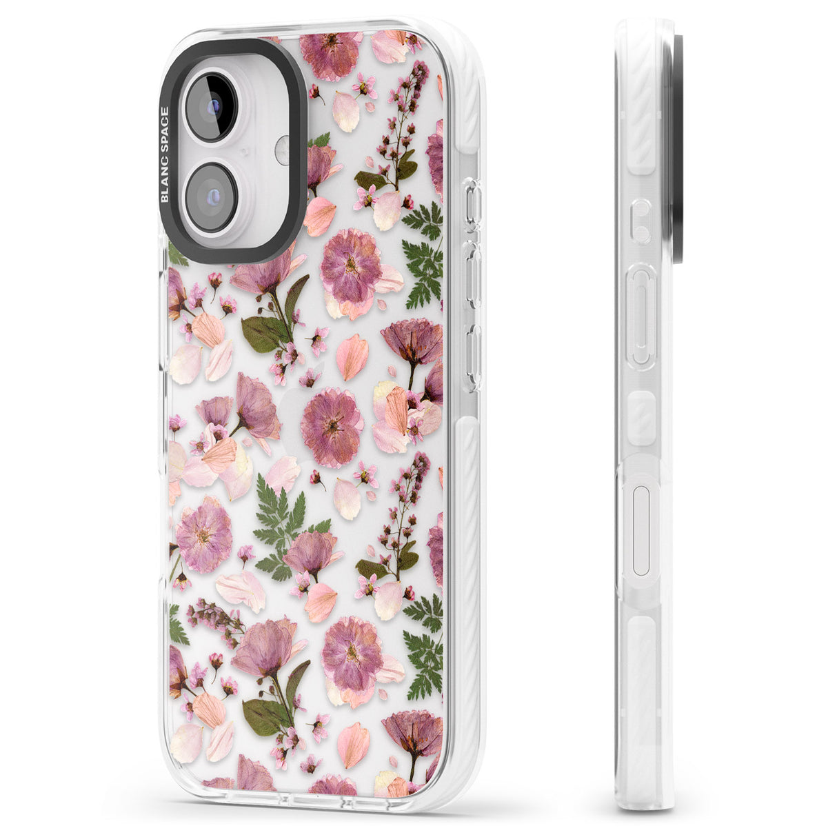 iPhone 16 Pro Max Floral Menagerie Transparent Design Black Impact Phone Case