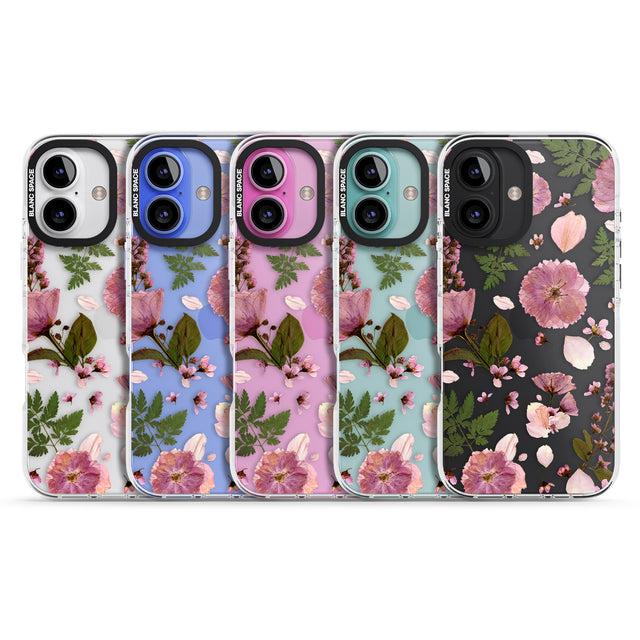 iPhone 16 Pro Max Natural Arrangement of Flowers & Leaves Design Black Impact Phone Case