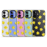 iPhone 16 Pro Max Daffodils Transparent Pattern Black Impact Phone Case