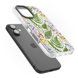 iPhone 16 Pro Max Busy Floral and Fern Design Black Impact Phone Case