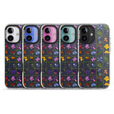 iPhone 16 Pro Max Wildflower Grid Boxes Pattern - Navy Black Impact Phone Case