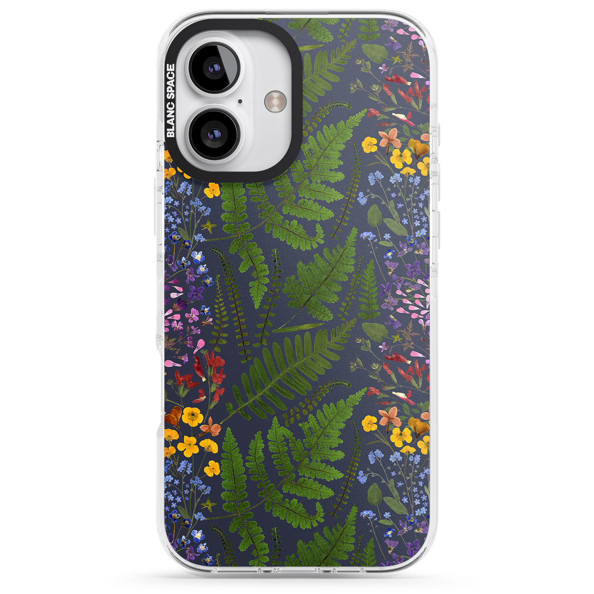 Busy Floral and Fern Design - Navy