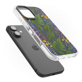 iPhone 16 Pro Max Busy Floral and Fern Design - Navy Black Impact Phone Case