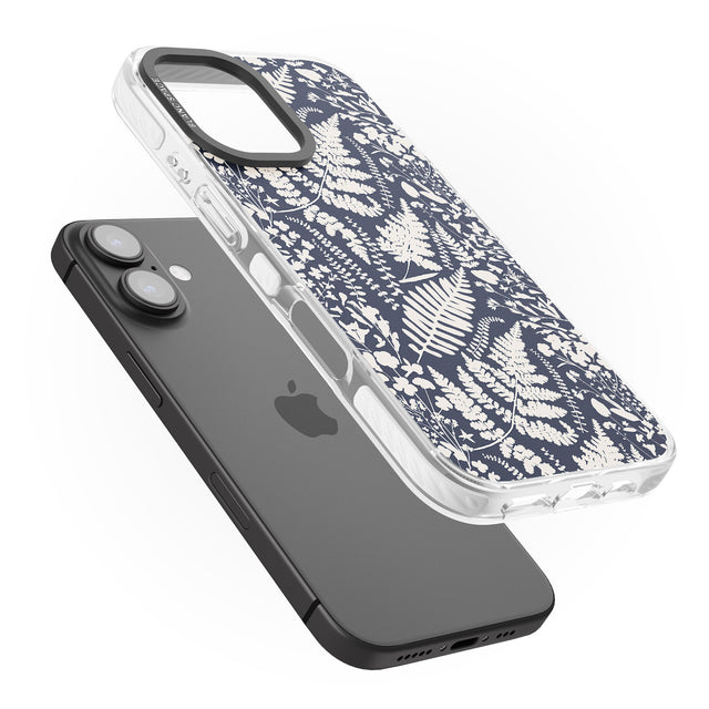 iPhone 16 Pro Max Wildflowers and Ferns on Navy Black Impact Phone Case