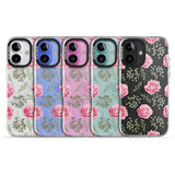 iPhone 16 Pro Max Roses & Eucalyptus Transparent Floral Black Impact Phone Case