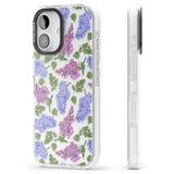 iPhone 16 Pro Max Purple Blossoms Transparent Floral Black Impact Phone Case