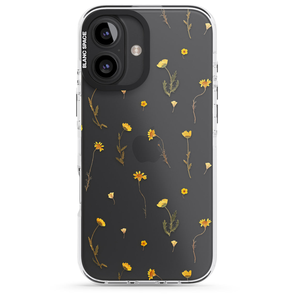 iPhone 16 Pro Max Mixed Yellow Flowers - Dried Flower-Inspired Black Impact Phone Case