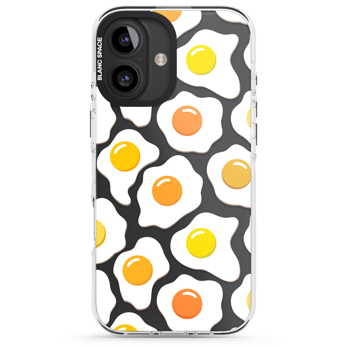 iPhone 16 Pro Max Fried Egg Pattern Black Impact Phone Case