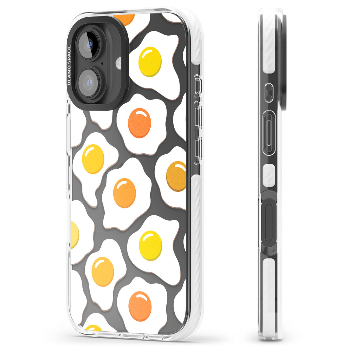 iPhone 16 Pro Max Fried Egg Pattern Black Impact Phone Case