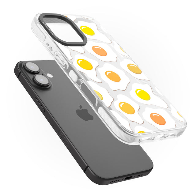 iPhone 16 Pro Max Fried Egg Pattern Black Impact Phone Case