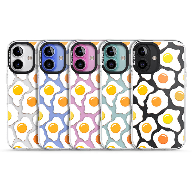 iPhone 16 Pro Max Fried Egg Pattern Black Impact Phone Case