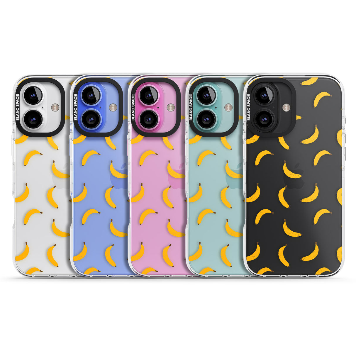 iPhone 16 Pro Max Banana Pattern Black Impact Phone Case