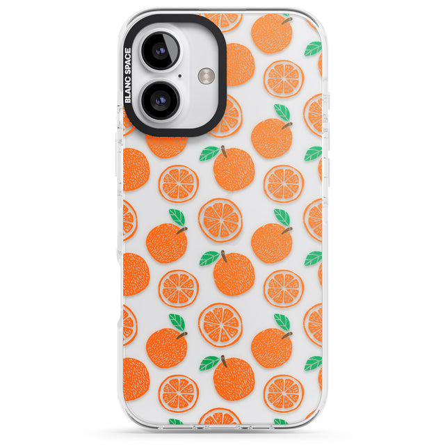 iPhone 16 Pro Max Orange Pattern Black Impact Phone Case