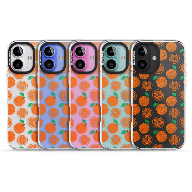 iPhone 16 Pro Max Orange Pattern Black Impact Phone Case