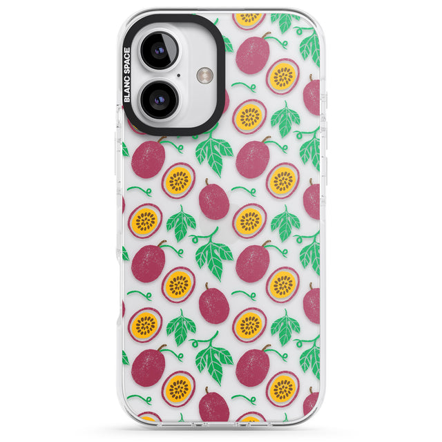 iPhone 16 Pro Max Passion Fruit Pattern Black Impact Phone Case