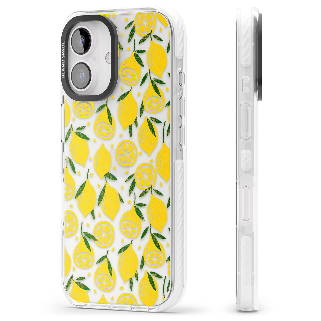 iPhone 16 Pro Max Bright Lemon Fruity Pattern Black Impact Phone Case