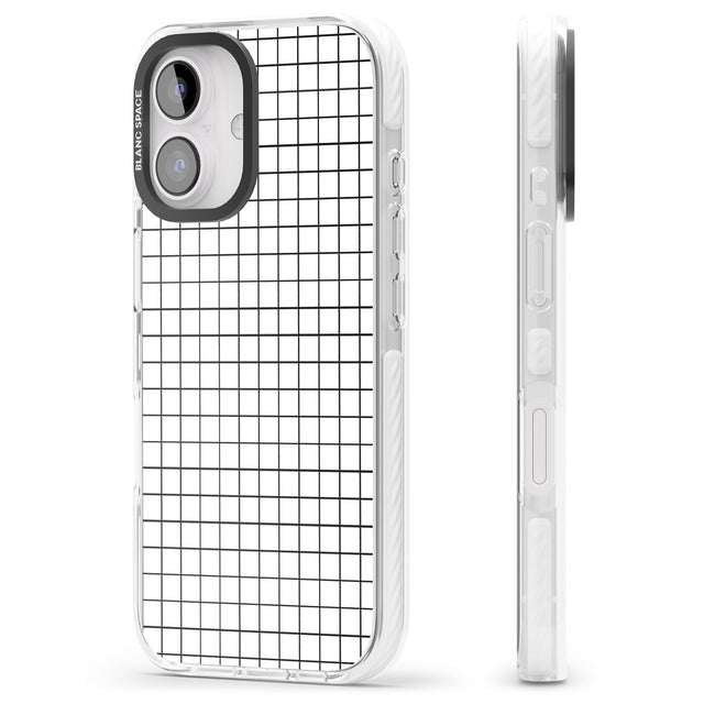 iPhone 16 Pro Max Simplistic Small Grid Designs White Black Impact Phone Case