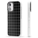 iPhone 16 Pro Max Simplistic Large Grid Pattern Black Black Impact Phone Case