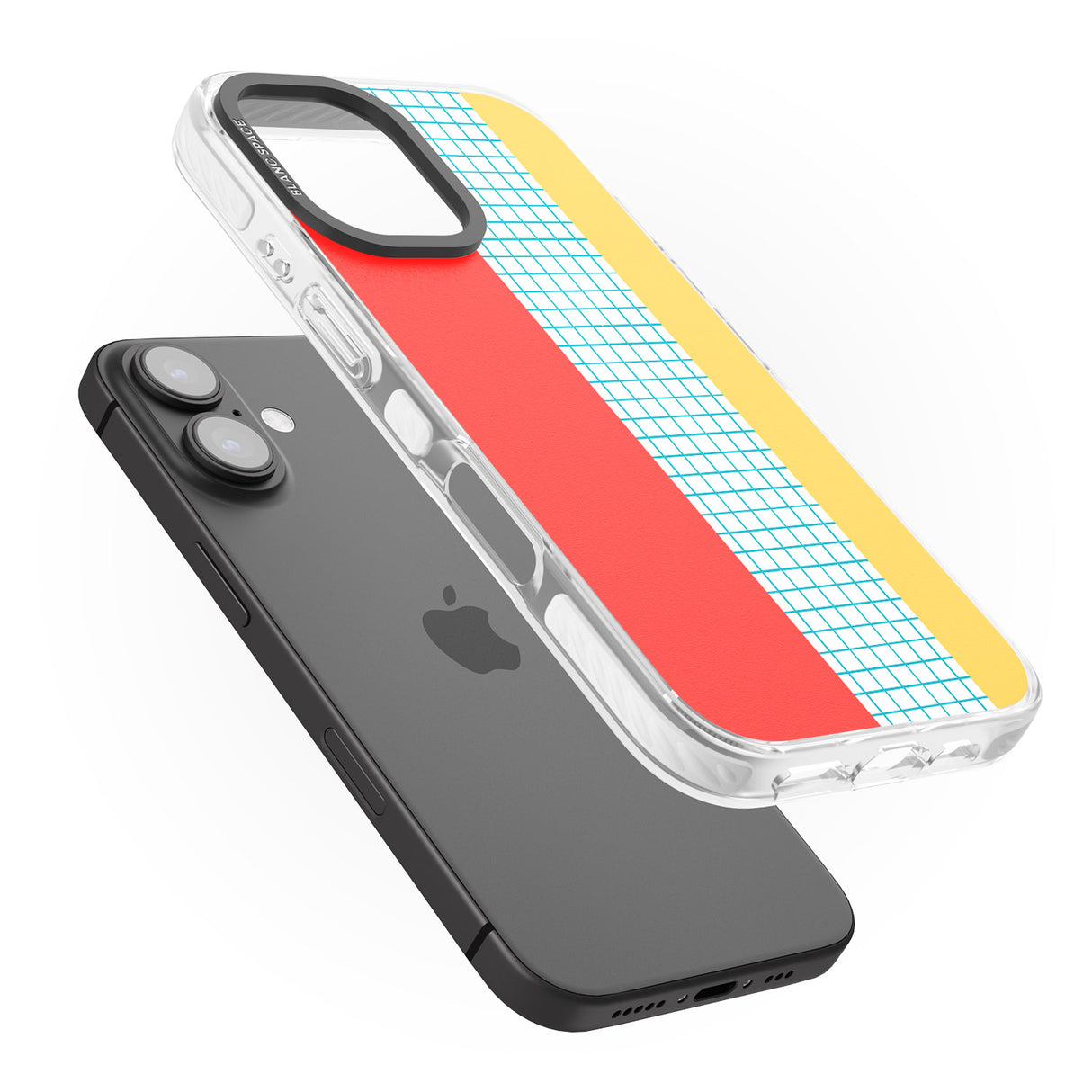 iPhone 16 Pro Max Abstract Grid Red, Blue, Yellow Black Impact Phone Case