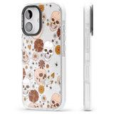 iPhone 16 Pro Max Halloween Skulls and Flowers Black Impact Phone Case