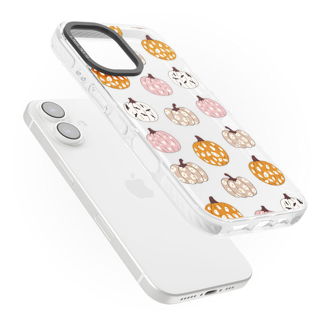 Floral Pumpkins Impact Phone Case for iPhone 16, iPhone 16 Plus