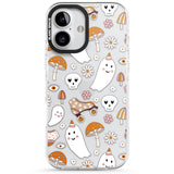 Cute Ghost and Skulls Pattern Impact Phone Case for iPhone 16, iPhone 16 Plus