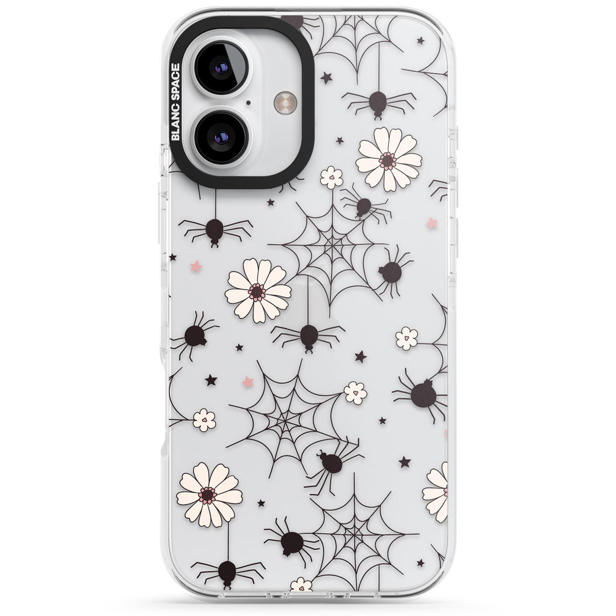 Spiders and Flowers Pattern Impact Phone Case for iPhone 16, iPhone 16 Plus