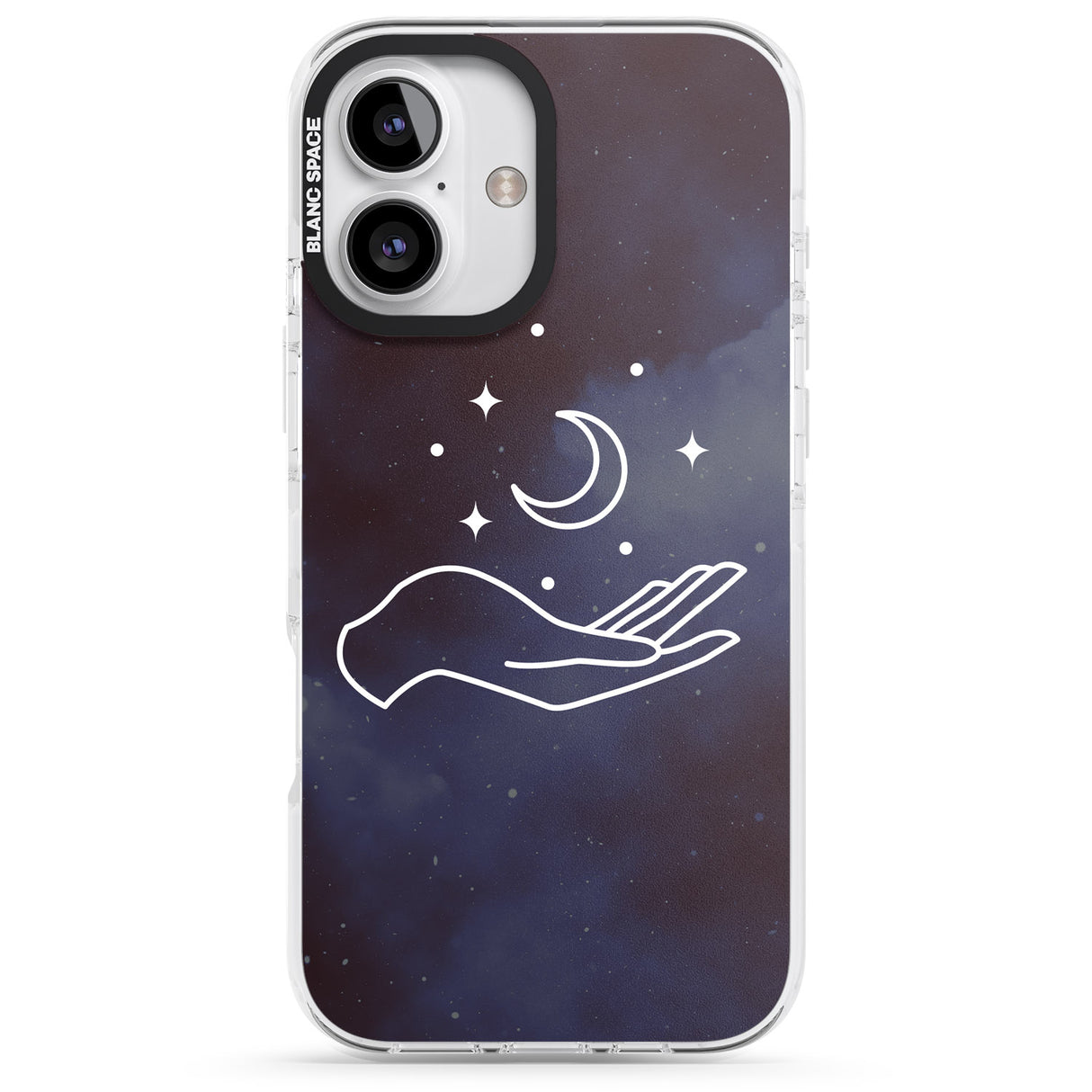 iPhone 16 Pro Max Floating Moon Above Hand Black Impact Phone Case