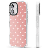 iPhone 16 Pro Max Small Heart Pattern: Pink Black Impact Phone Case