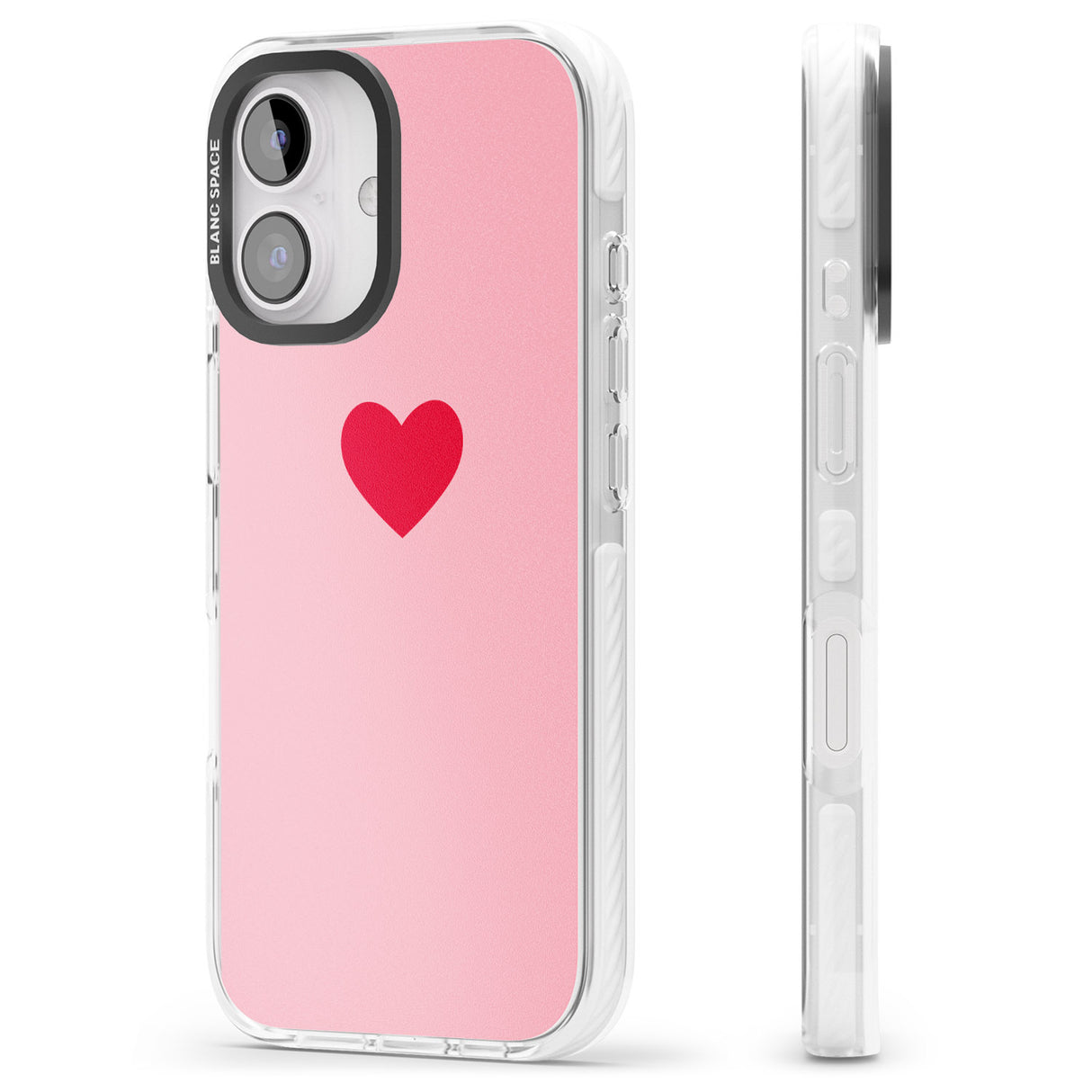 iPhone 16 Pro Max Single Heart Red & Pink Black Impact Phone Case