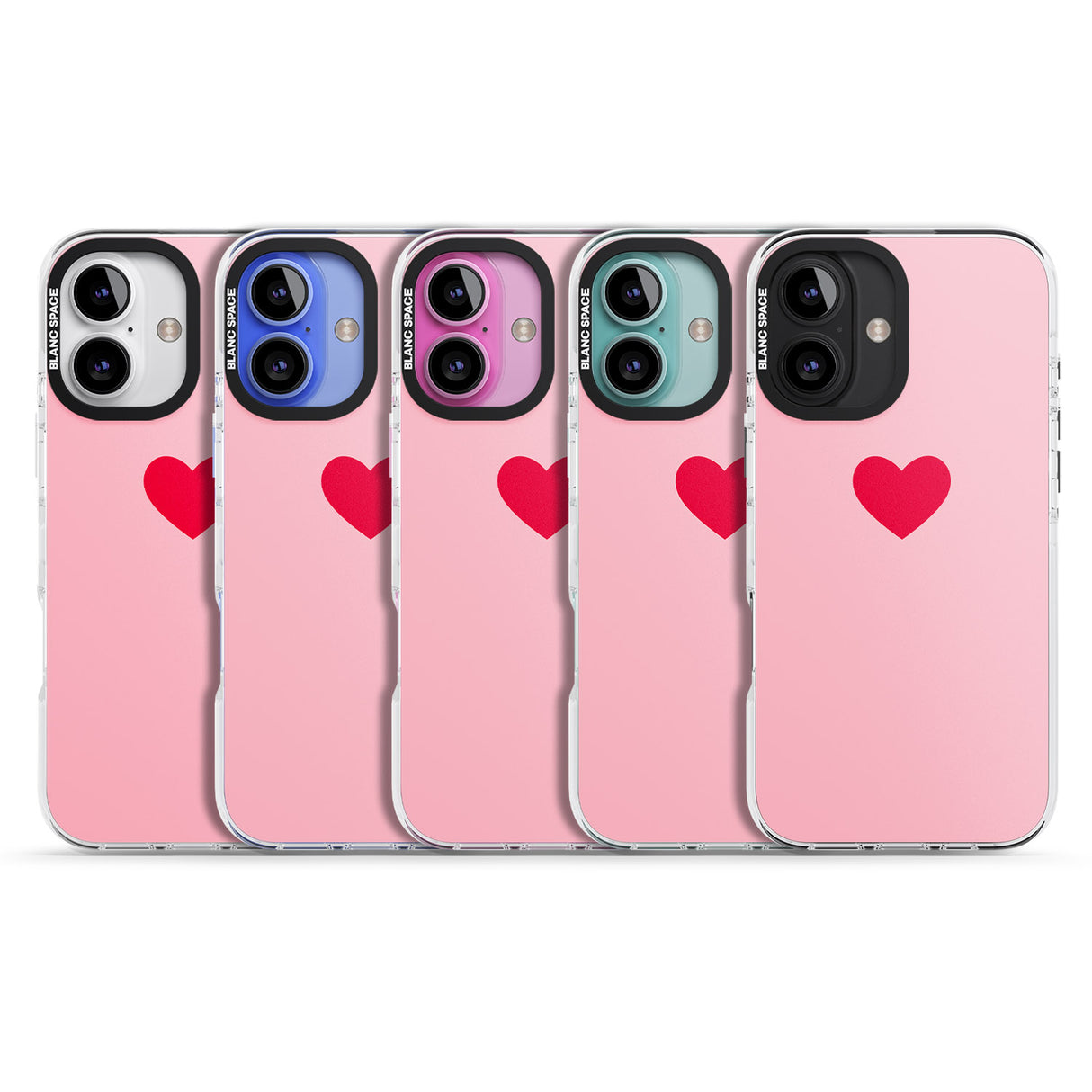 iPhone 16 Pro Max Single Heart Red & Pink Black Impact Phone Case