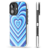 iPhone 16 Pro Max Blue Heart Illusion Black Impact Phone Case