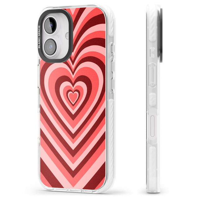 iPhone 16 Pro Max Red Heart Illusion Black Impact Phone Case