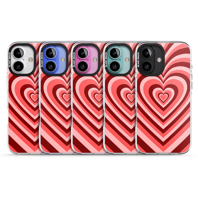 iPhone 16 Pro Max Red Heart Illusion Black Impact Phone Case