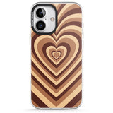 iPhone 16 Pro Max Latte Heart Illusion Black Impact Phone Case