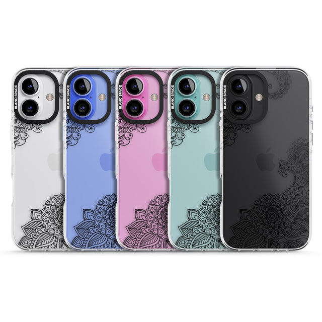 iPhone 16 Pro Max Black Henna Botanicals Black Impact Phone Case