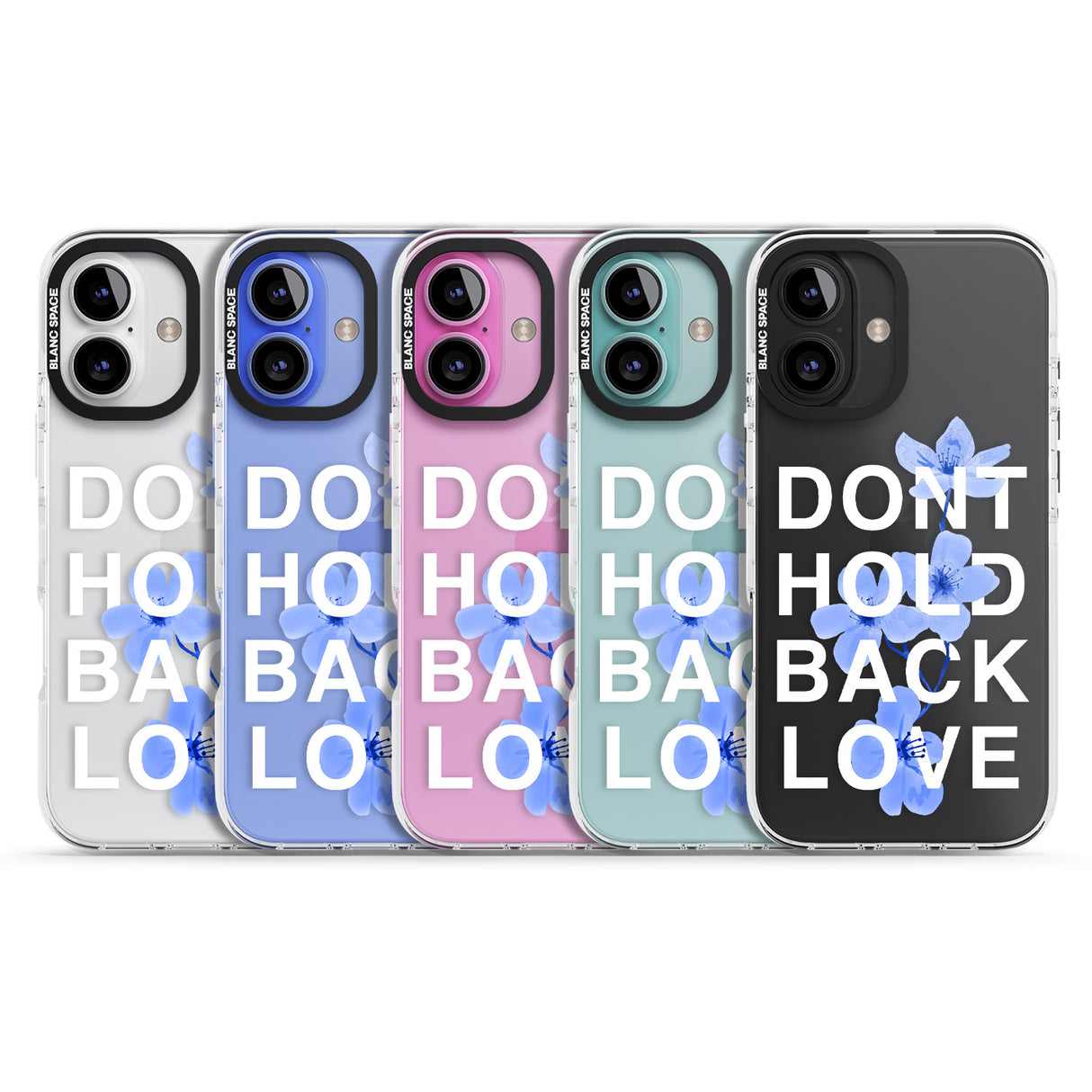 iPhone 16 Pro Max Don't Hold Back Love - Blue & White Black Impact Phone Case