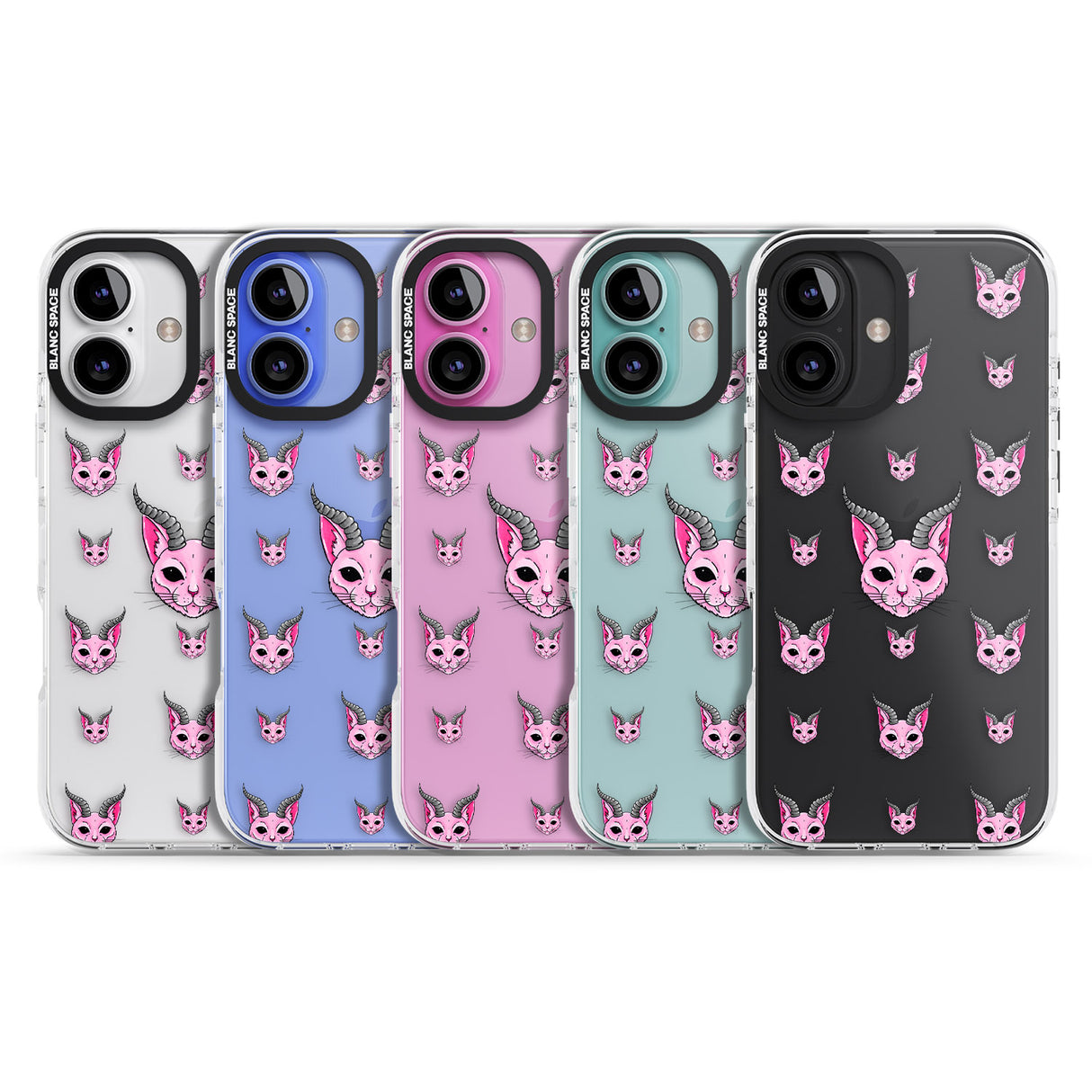 iPhone 16 Pro Max Demon Cat Pattern Black Impact Phone Case