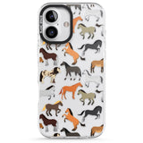 iPhone 16 Pro Max Horse Pattern Black Impact Phone Case