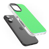 iPhone 16 Pro Max Neon Lime & Turquoise Houndstooth Pattern Black Impact Phone Case