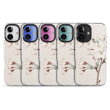 iPhone 16 Pro Max Vintage Japanese Illustrations Cherry Blossoms Black Impact Phone Case