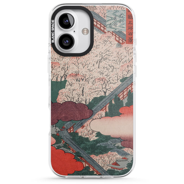 iPhone 16 Pro Max Vintage Japanese Illustrations Japanese City Black Impact Phone Case